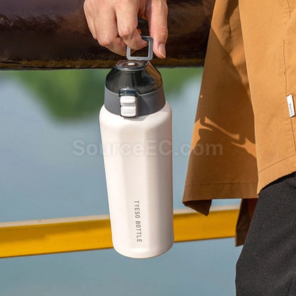 Tyeso Vacuumn Insulated Tumbler Sports Stainless Steel Flip Cover Water Bottle Water Jug 600ML