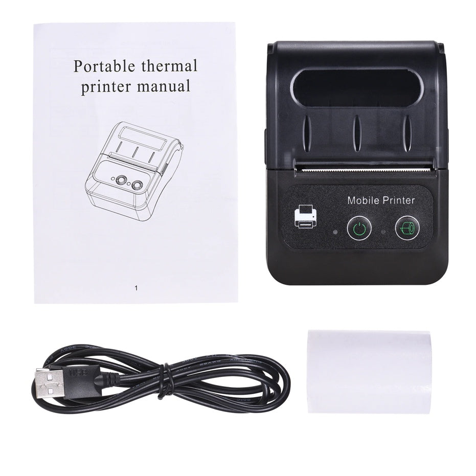 PT280 Bluetooth-Compatible Thermal Printer Receipt & Photo Printing FREE 5 ROLLS RECEIPT PAPER