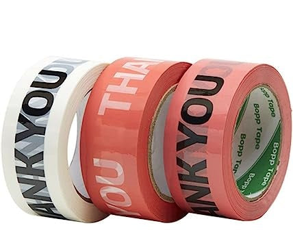 Cute Thank You Black and Pink Print 100 Meters Packaging Tape Strong Adhesive