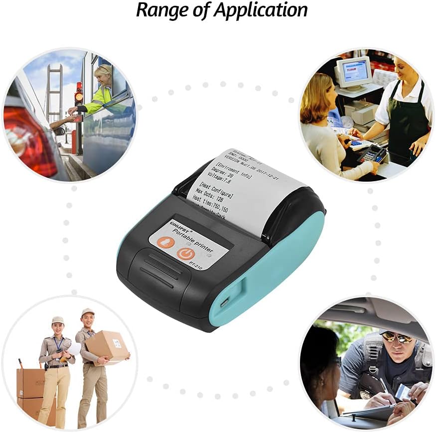 Officom PT-210 Portable Receipt Printer Wireless Bluetooth Thermal Printer Handheld 58mm FREE POUCH