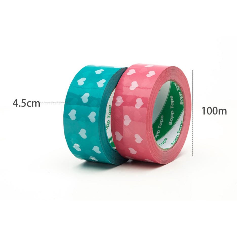 Heart Shape Packaging Tape Design 100 Meters Strong Adhesive Sealing Tape