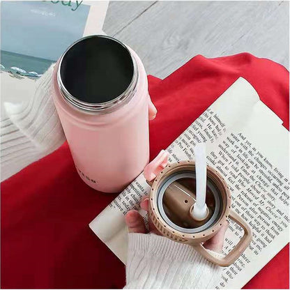 Tyeso Vacuum Insulated Bottle Tumbler W/ Straw Portable Stainless Steel Sport Water Bottle 530/750ml