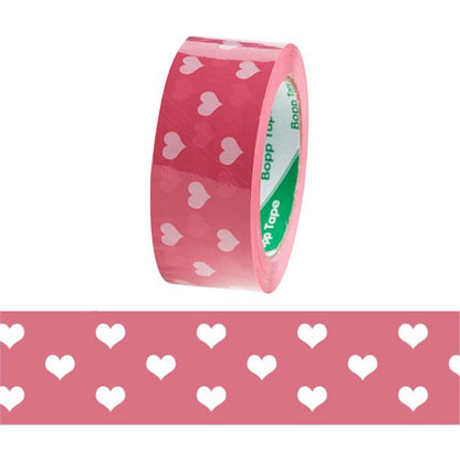 Heart Shape Packaging Tape Design 100 Meters Strong Adhesive Sealing Tape