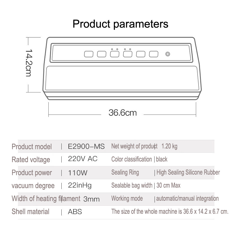 Household Food Vacuum Sealer Machine Heat Sealing Machine Impulse FREE VACUUM SEALER BAGS