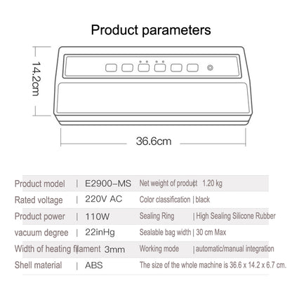 Household Food Vacuum Sealer Machine Heat Sealing Machine Impulse FREE VACUUM SEALER BAGS