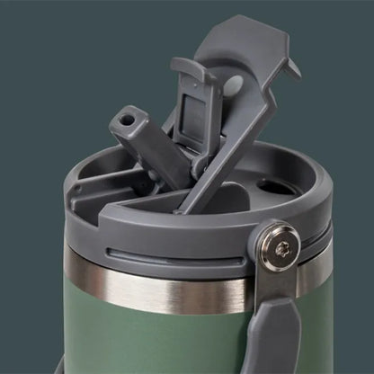 TYESO Insulated Vacuum Tumbler Stainless Steel Mug Water Bottle with Straw Handle 600/750/900/1200ML