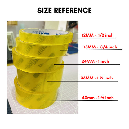 Scotch Tape 45 Meters x 1/2 inch , 3/4inch , 1inch , 1 1/2 inch , 1 3/4 inch Stationery Tape Clear