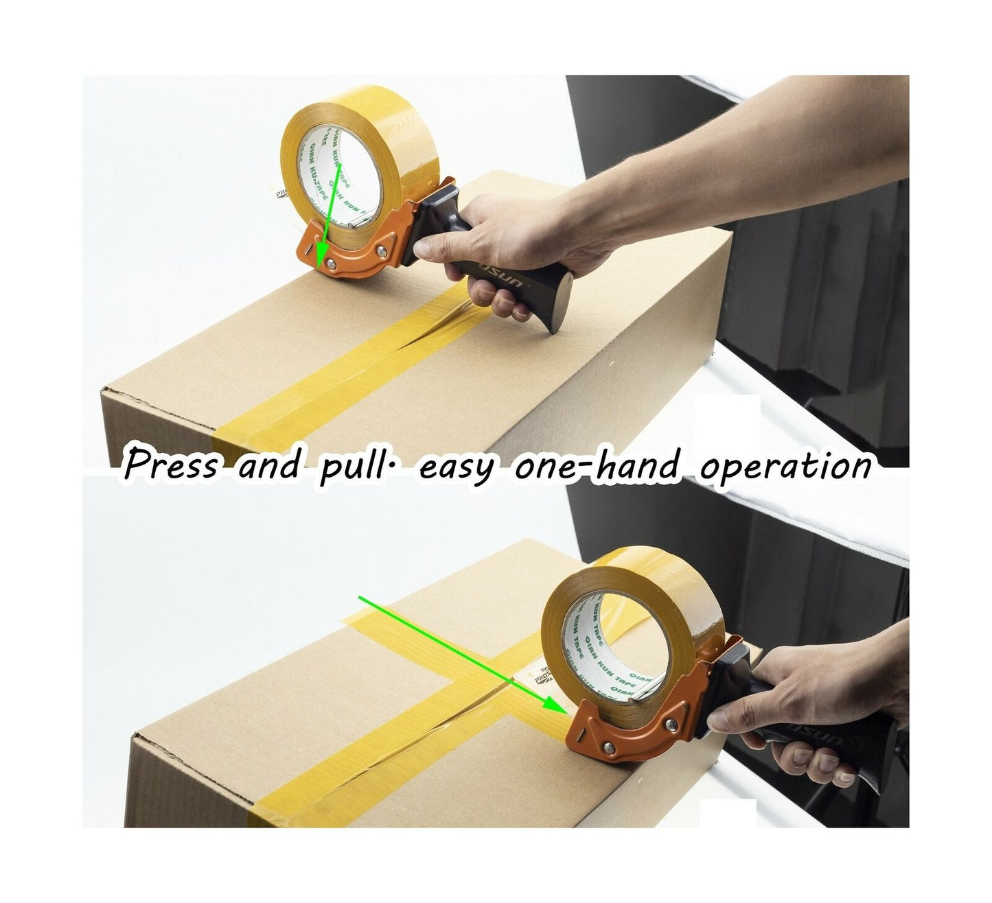 Packing Tape Dispenser with Handle Heavy Duty Portable Sealing Tape for Carton, Packaging and Box