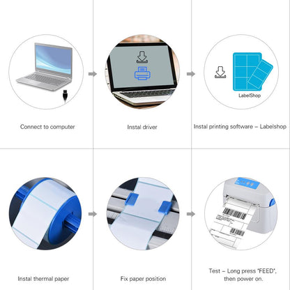 GP1324D GPrinter Waybill Printer Thermal A6 Barcode Label FREE 600pcs FOLD Waybill Sticker