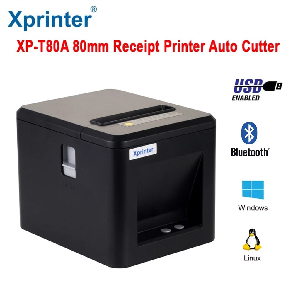 Xprinter XP-T80A 80mm Bluetooth Receipt Printer Thermal Printer + FREE 3 ROLLS Receipt Paper