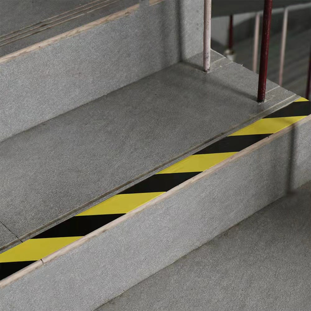 Caution Tape Reflective Warning Tape Yellow and Black Floor Marking Adhesive Tape