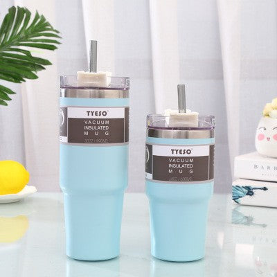 Original Tyeso Vacuum Insulated Tumbler with straw Coffee Mug Hot&Cold Water Bottle 600ml | 890ml