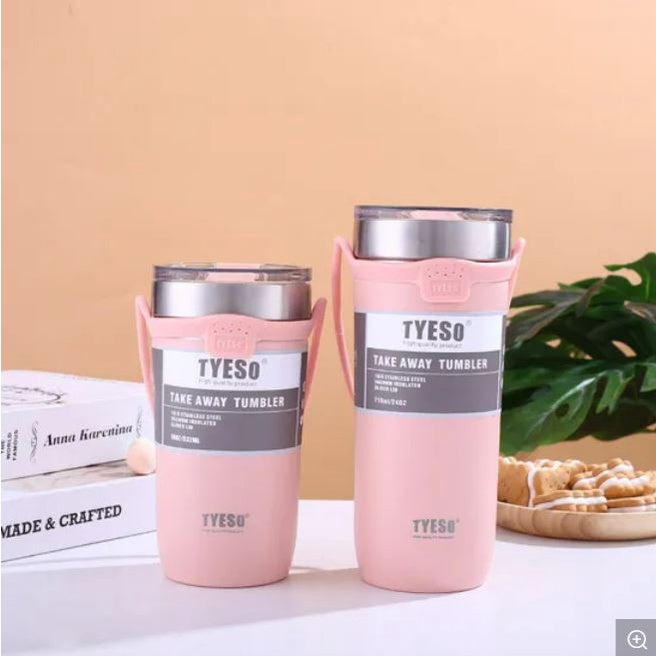 Tyeso Tumbler Stainless Steel Insulated Vacuum Thermos Coffee Mug Water Bottle Handle 550ML 710ML