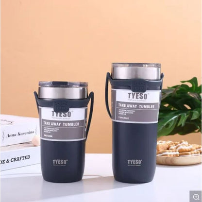 Tyeso Tumbler Stainless Steel Insulated Vacuum Thermos Coffee Mug Water Bottle Handle 550ML 710ML