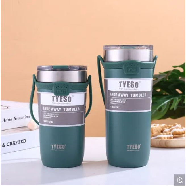 Tyeso Tumbler Stainless Steel Insulated Vacuum Thermos Coffee Mug Water Bottle Handle 550ML 710ML