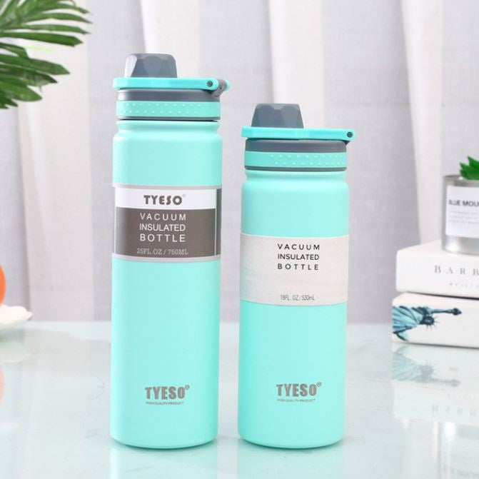 Original Tyeso Vacuum Insulated Tumbler Stainless Steel Sports Bottle with Handle 530ML | 750ML