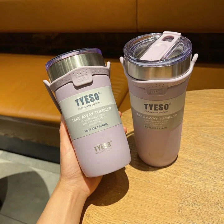 Tyeso Tumbler Stainless Steel Insulated Vacuum Thermos Coffee Mug Water Bottle Handle 550ML 710ML