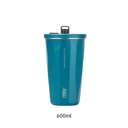 New! Tyeso Coffee Mug Insulated Vacuum Tumbler with Straw Stainless Steel Water Bottle 600ML